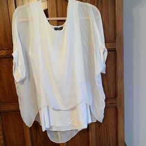 Made in Italy lovely flowy layered white blouse